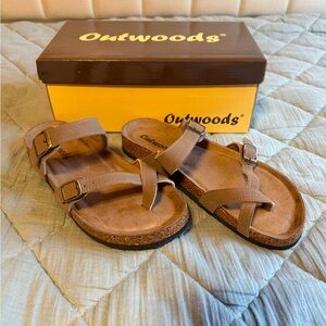 Outwoods Tan Double-Buckle Sandals
